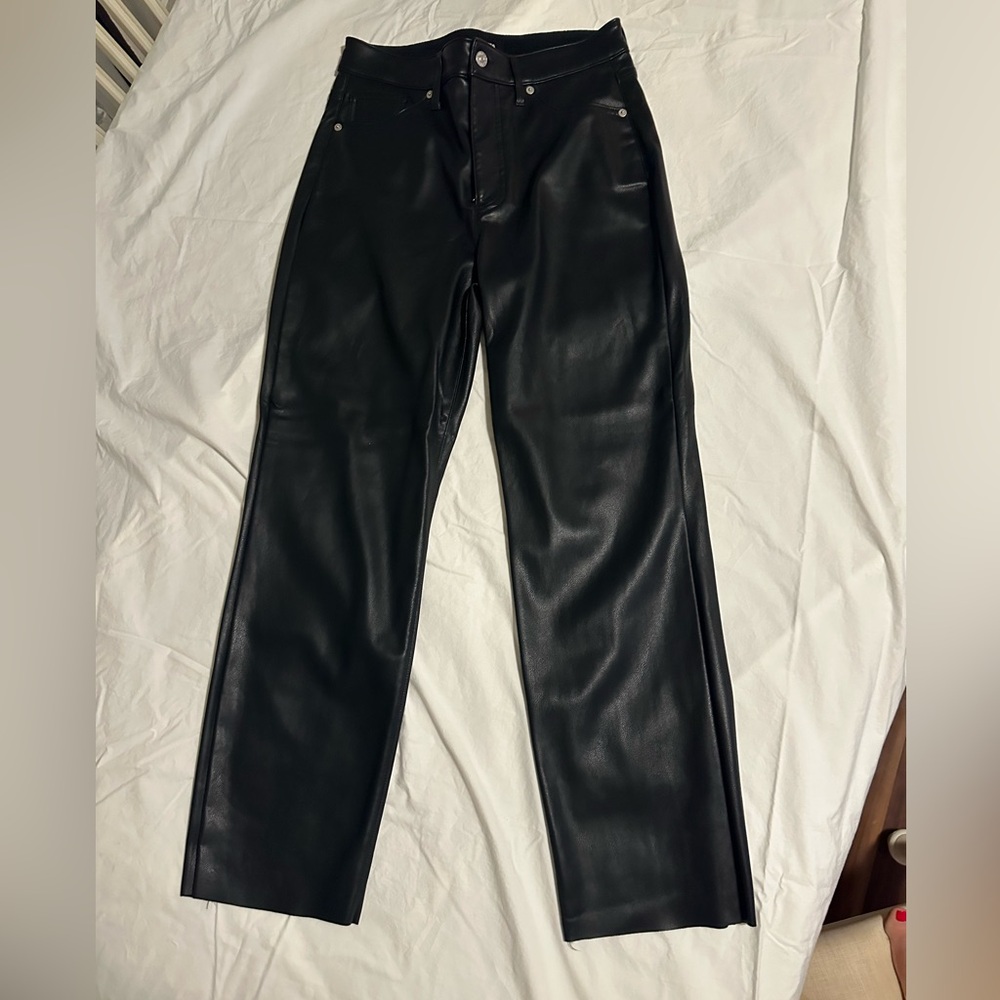 Express Extreme High Wasted Straight Leg Faux Leather Pants